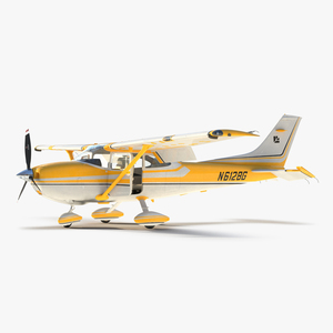 Cessna 182 Skylane Rigged Yellow 3D