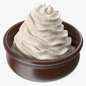 Vanilla Whipped Cream in Bowl 3D model