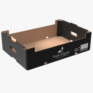3D Stackable Corrugated Fruit and Vegetable Tray Black
