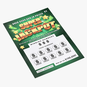 3D Super Jackpot Scratch Off Scratching Card