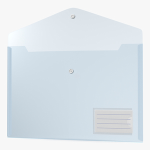 Clear Plastic Document Folder Open Blue 3D model