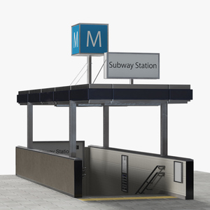 Modern Subway Entry 3D model