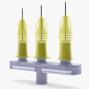 3D model Multi Injector 3 Needles Straight Yellow