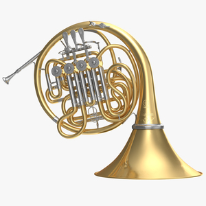 3D Double French Horn model