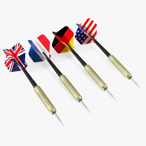 3D model International Flag Themed Darts Set