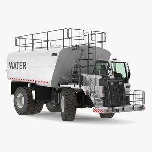 3D Construction Water Truck White Rigged for Maya