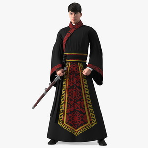 Chinese Traditional Man Aggressive Pose 3D model