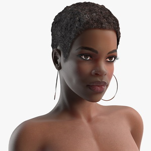 Afro American Woman Nude Dark Skin 3D model