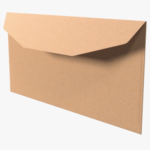 Trapezium Envelope Kraft Paper Rigged 3D