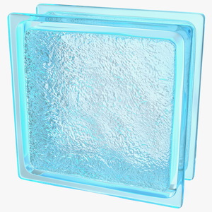 3D Ice Pattern Glass Block Blue model