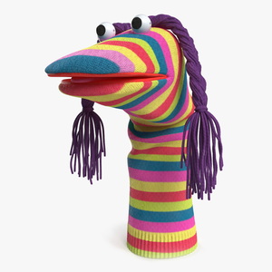 3D Striped Sock Puppet with Googly Eyes Girl