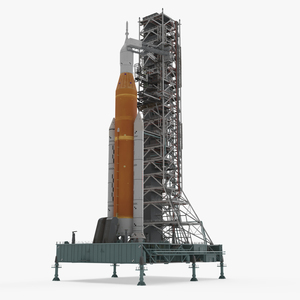 3D Launch Pad with Missile model