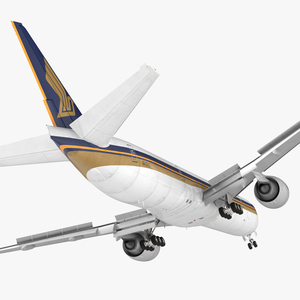 Boeing 777 9x Singapore Airlines Rigged 3D model