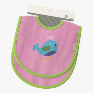 3D Eco Hanger with Two Pink Bibs for Newborn