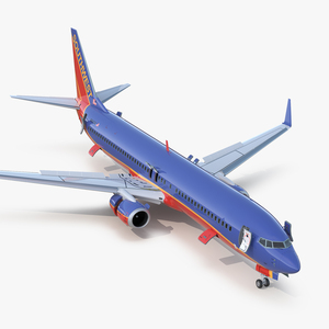 Boeing 737 900 ER Southwest Airlines with Cabin Rigged 3D model