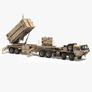 MIM 104 Patriot Surface to Air Missile SAM Sand Rigged 3D model