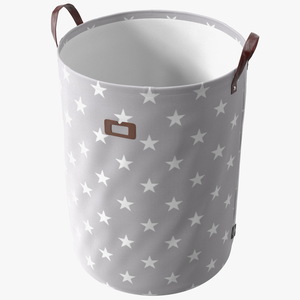 Freestanding Laundry Basket Gray 3D