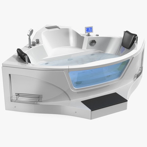 3D model Modern Whirlpool Corner Bathtub with Air Jets