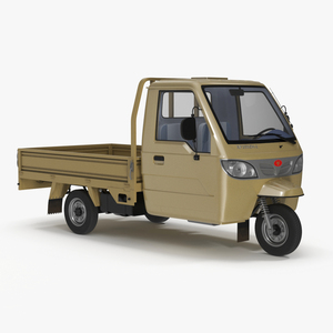 3D model Three Wheel Cargo Tuk-Tuk with Open Body