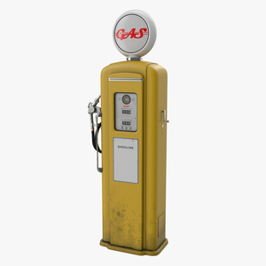 3D Retro Gas Pump Yellow