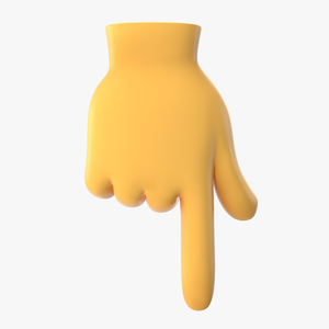 Backhand Index Pointing Down Emoji 3D model