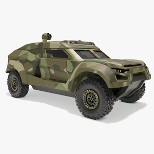 Military Interceptor Vehicle in Camouflage 3D