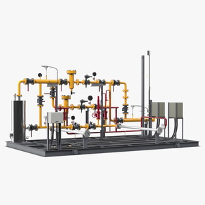 LNG Gas Filling Station Pipe Block 3D model