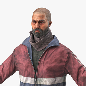 Homeless Man A-Pose 3D model