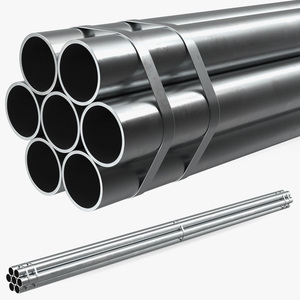 3D Thick Steel Pipes Bundle 6 Meters model