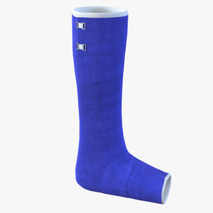 Blue Fiberglass Cast Leg 3D model