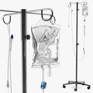 3D model IV Fluid Solution Bag Dropper Stand