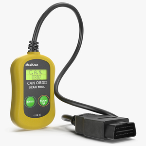 3D OBD2 Code Reader Yellow Vertical Position