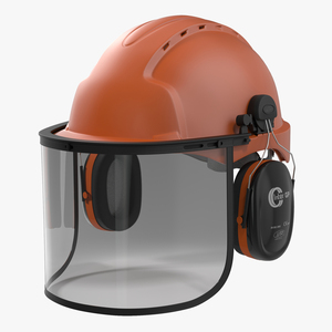 Safety Helmet 2 Orange 3D