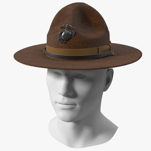 Sergeant Campaign Cap with Cockade Brown on Mannequin Fur 3D