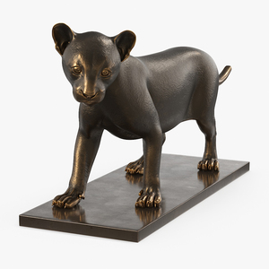 3D model Bronze Lion Cub Sculpture