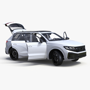 3D model Electric SUV White Lights On Rigged