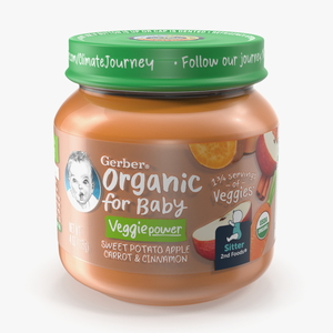 Carrot Baby Food Jar Gerber 113g 3D