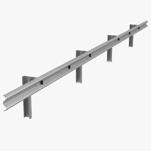 3D Metal Highway Guardrail model