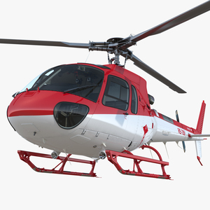 3D Medical Transport Helicopter Eurocopter AS 350