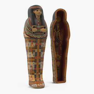 3D model Egyptian Sarcophagus Gold