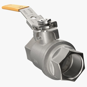 Standard Water Ball Valve Silver 3D