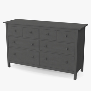 3D Hemnes Ikea 8 Drawer Dresser Dark Gray model