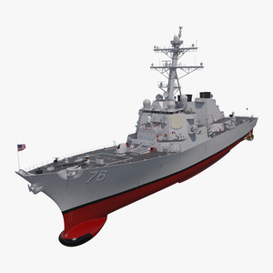 3D model Arleigh Burke Destroyer Higgins DDG 76 Rigged