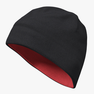 3D Mens Hat Ribbed Beanie Black model