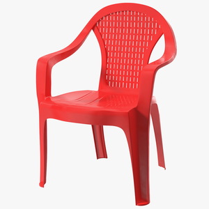 3D Perforated Plastic Armchair Red