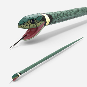 3D Eurasian Grass Snake Green