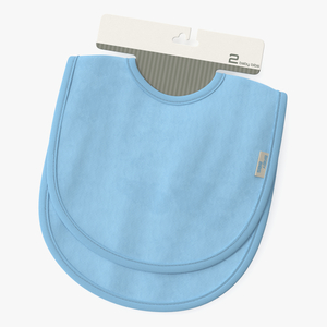 3D Two Blue Baby Bibs on Hanger model