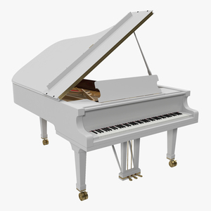 Grand Piano White 3D