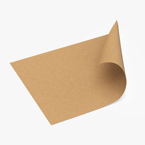 Curled Brown Paper Sheet 3D model