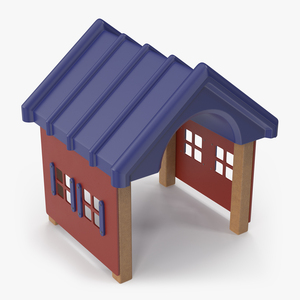 3D Dog Park Red House model